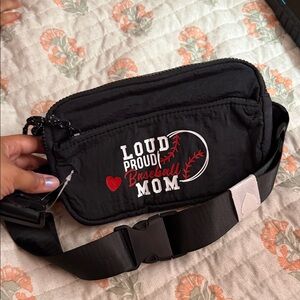 Black Baseball Mom Fanny Pack